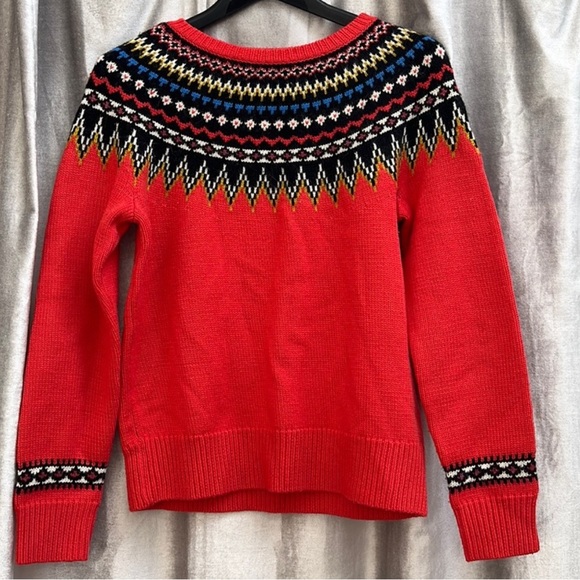 J. crew Fair Aisle Orange Sweater - Picture 4 of 5